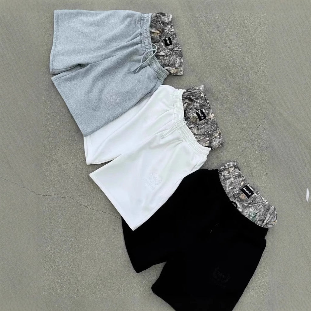Camo Double Waisted Baggy Shorts