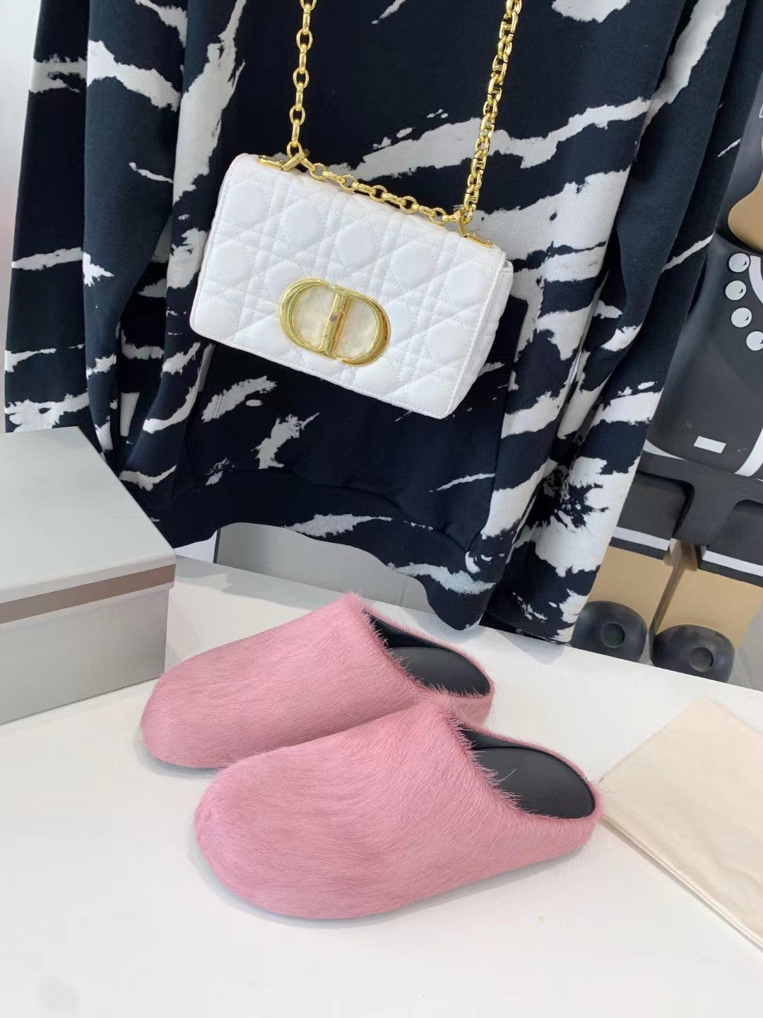 Furry Shearling Slides